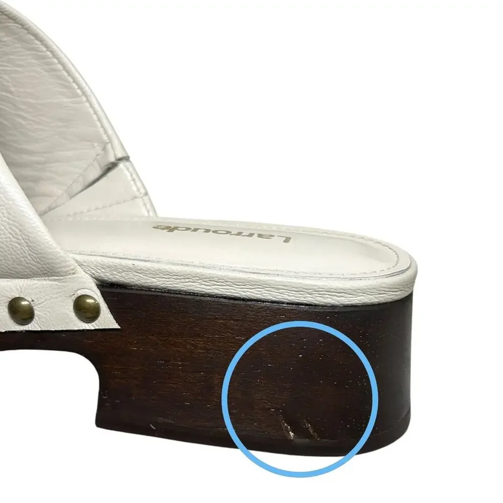 Larroudé Women's 'Zuzi Bit Mule' Leather Clog Slip-On Retro Ivory White Size 7.5 - Picture 11 of 15